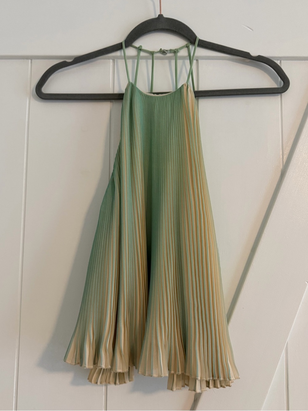 Pleated Halter Backless Tank